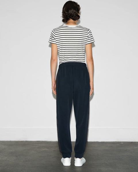 French Connection Wren Side Trim Tie Waist Trousers in Navy
