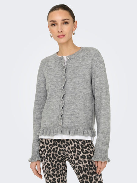 JDY Frill Cardigan in Grey