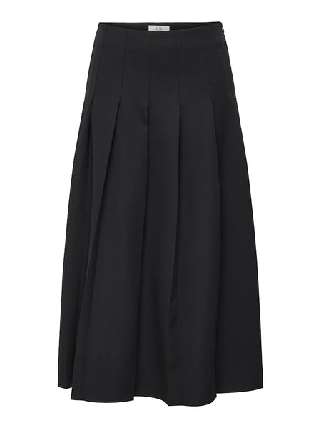 JDY Pleated Midi Skirt in Black