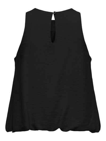 JDY Sleeveless Bubble-hem Top in Black