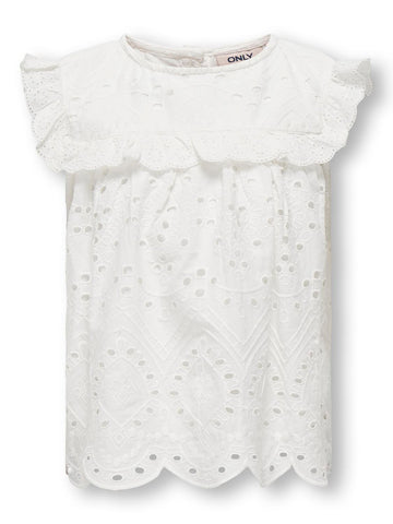 Kids Only Sleeveless Embroidered Top in White