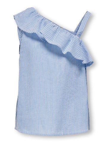 Kids Only Striped One Shoulder Top in Blue
