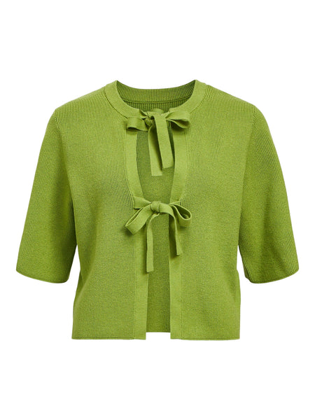 Object 2/4 Sleeve Short Knit Cardigan in Green