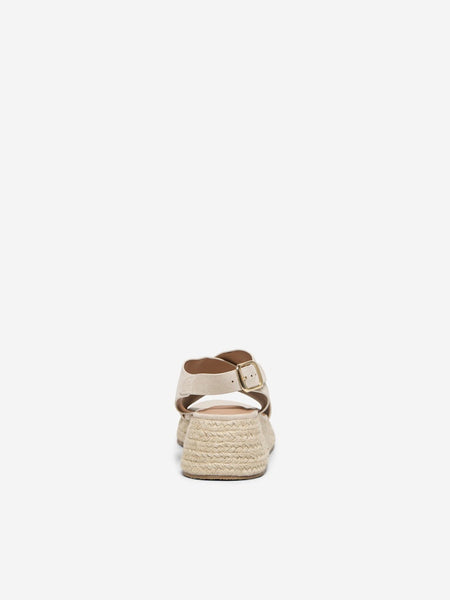 Only Cross Strap Wedge in Beige