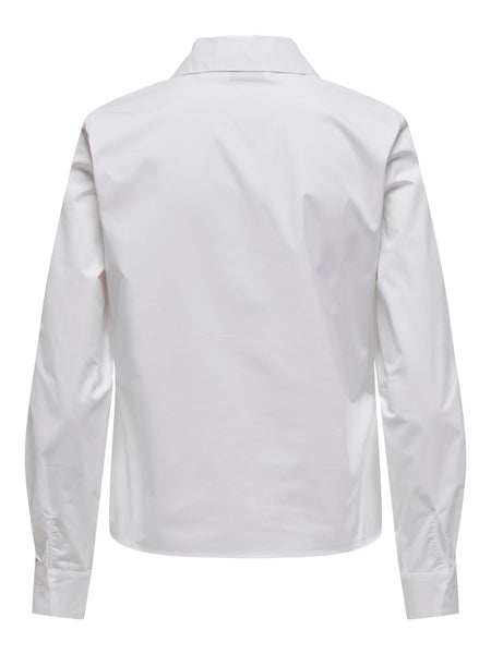 Only Long Sleeve Wrap Shirt in White