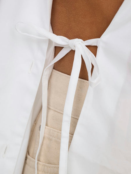 Only Long Sleeve Wrap Shirt in White
