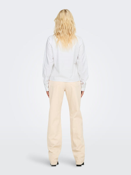 Only Long Sleeve Wrap Shirt in White