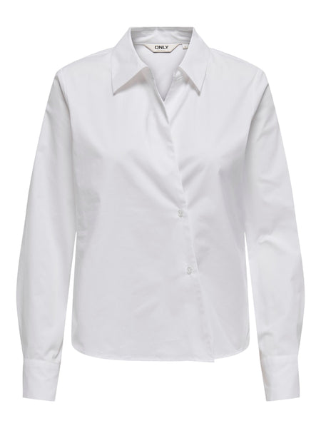 Only Long Sleeve Wrap Shirt in White