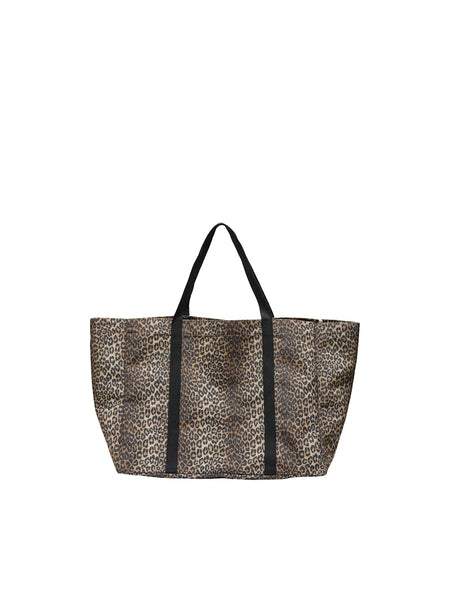 Only Leopard Print Beach Tote Bag in Brown