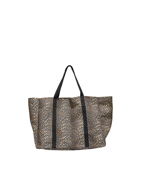 Only Leopard Print Beach Tote Bag in Brown