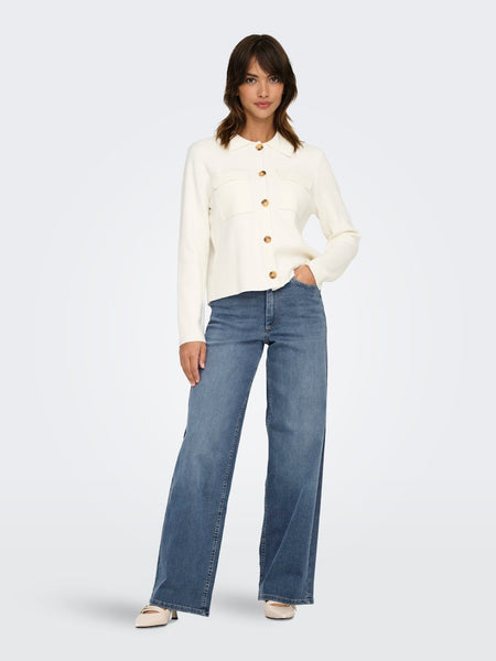 Only High Waisted Wide Leg Jeans in Special Blue