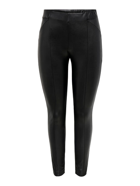 Only Faux Leather Leggings in Black