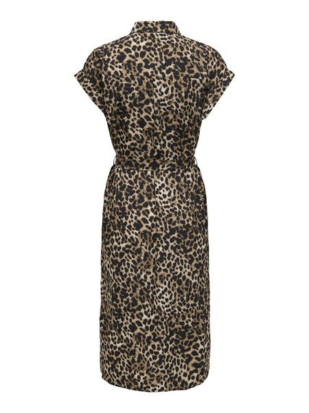 ONLY Leopard Print Short Sleeve Shirt Dress