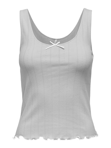 Only Bow Detail Tank Top in Light Grey