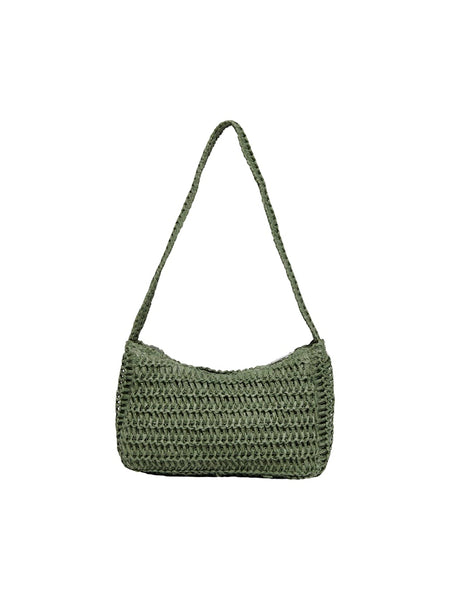 Only Straw Shoulder Bag in Green
