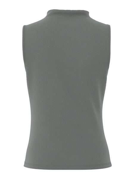 PIECES Sleeveless Draped Top in Green