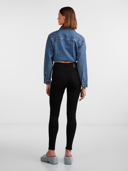 Pieces PCDANA High Waisted Skinny Jeans in Black