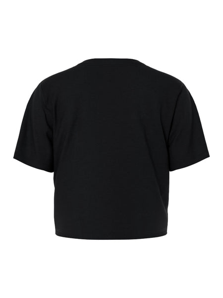 Pieces Cropped T-Shirt in Black