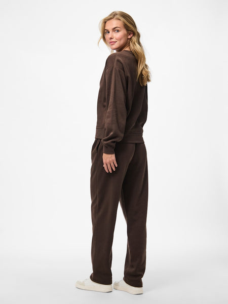 PIECES Straight Leg Joggers in Brown