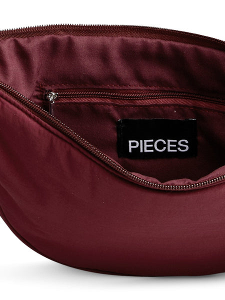 PIECES Knot Detail Bum Bag in Burgundy