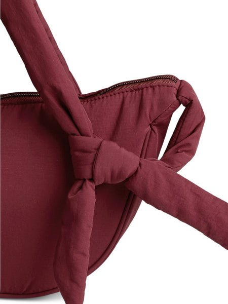 PIECES Knot Detail Bum Bag in Burgundy
