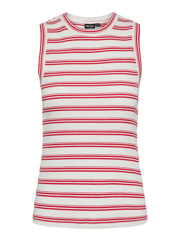 Pieces Striped Tank Top in Red