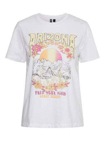 Pieces "Arizona" Printed T-Shirt in White
