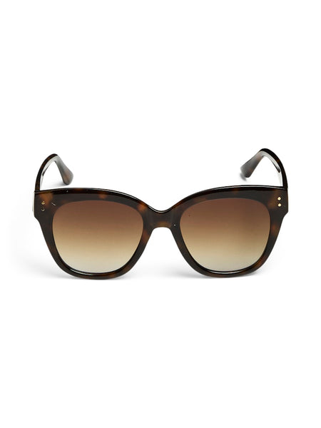 Pieces Round Framed Sunglasses in Black Turtle