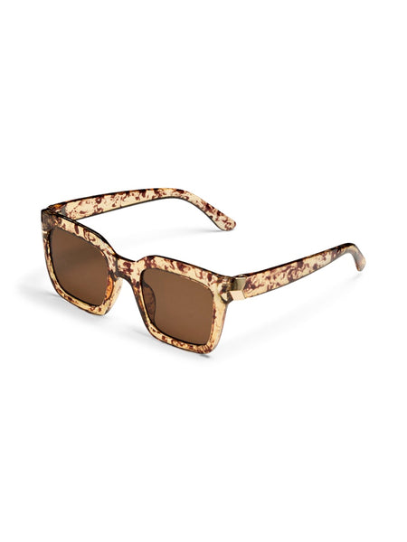 Pieces Square Framed Sunglasses in Brown Turtle
