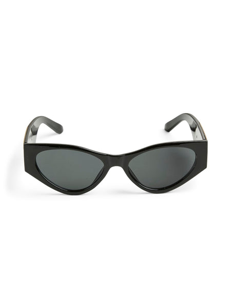 Pieces Cat-Eye Sunglasses with Gold Detail in Black