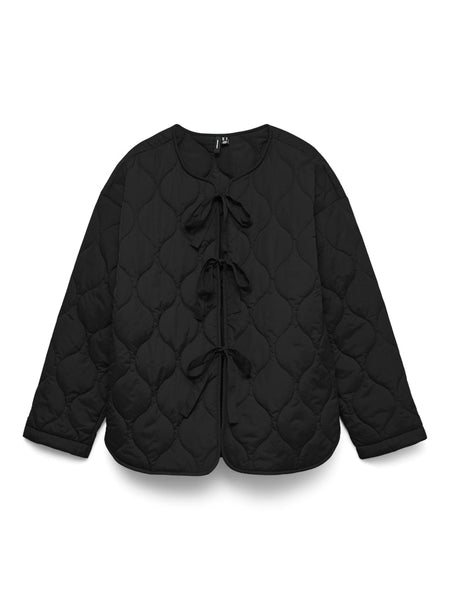 Vero Moda Quilted Tie Jacket in Black