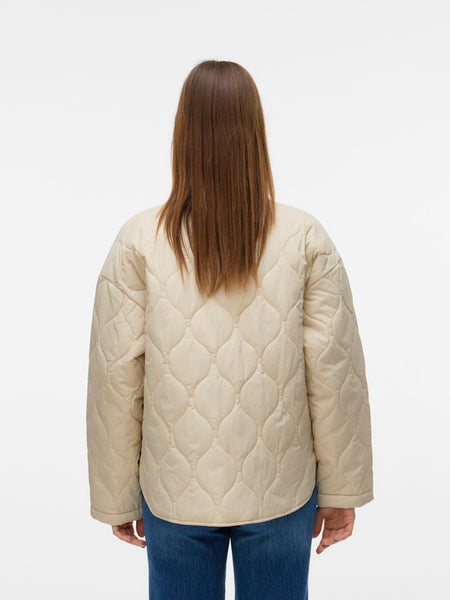 Vero Moda Quilted Tie Jacket in Cream