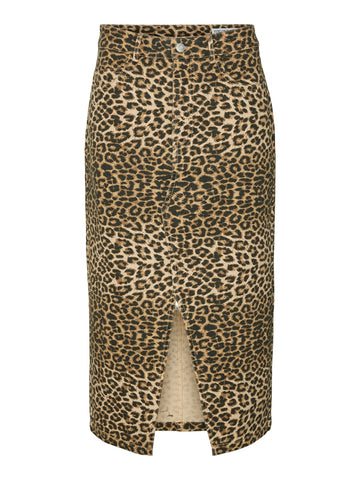 Vero Moda Leopard Print Midi Skirt
