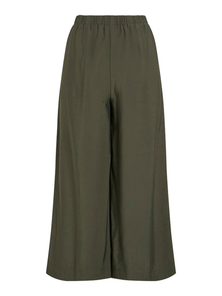 VILA Wide Leg Culottes in Khaki Green