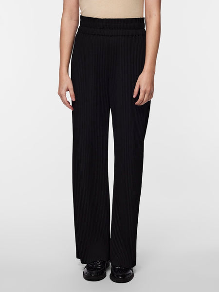 Y.A.S High Waist Plisse Trousers in Black