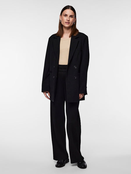 Y.A.S High Waist Plisse Trousers in Black