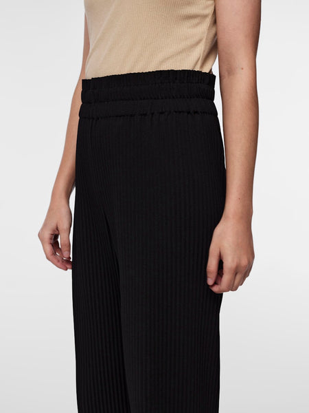 Y.A.S High Waist Plisse Trousers in Black