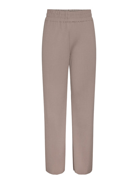 Y.A.S High Waist Plisse Trousers in Taupe