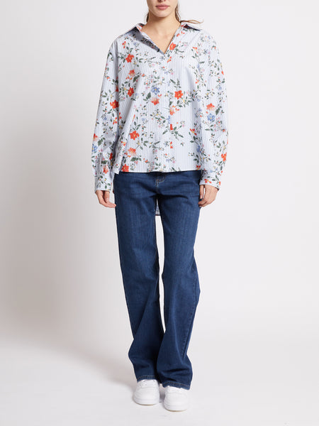 French Connection Floral Printed Shirt in Blue