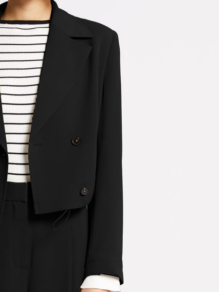 French Connection Vinnie Tailored Cropped Jacket in Black