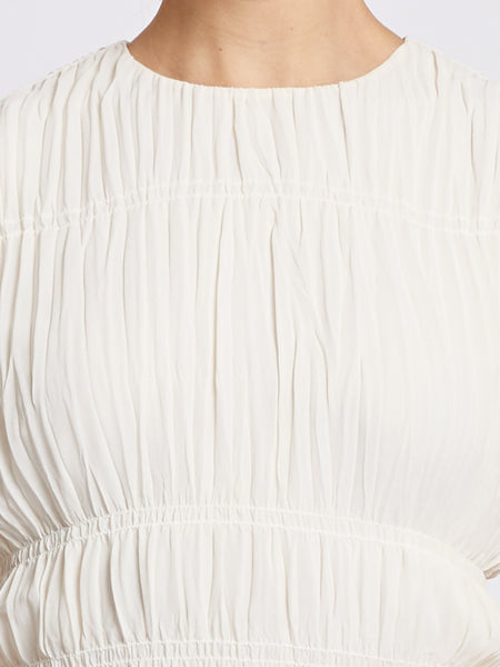 French Connection Smocked Sleeveless Top in Cream