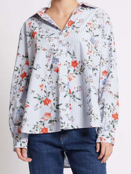 French Connection Floral Printed Shirt in Blue