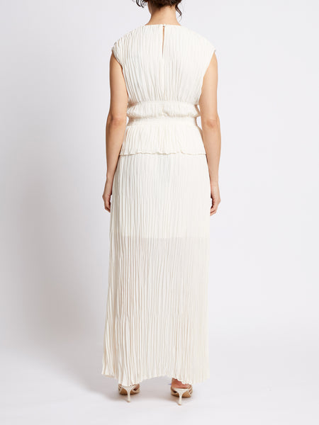 French Connection Smocked Sleeveless Top in Cream