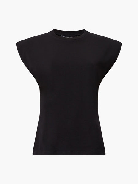 French Connection Rallie Shoulder Pad Tank Top in Black
