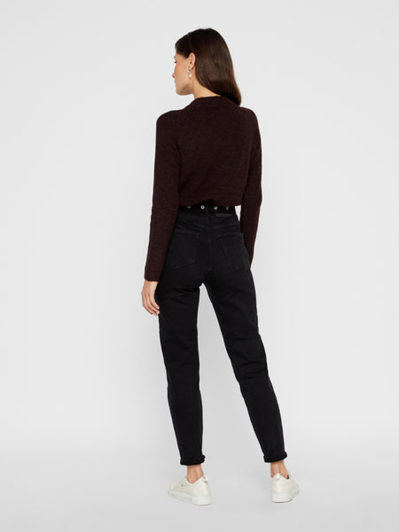 Pieces PCKESIA High Waist Mom Jeans in Black