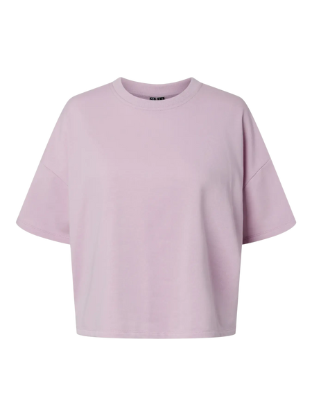 PIECES Short Sleeve Sweatshirt in Pink