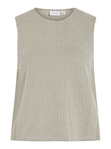 VILA Striped Sleeveless Top in Cream