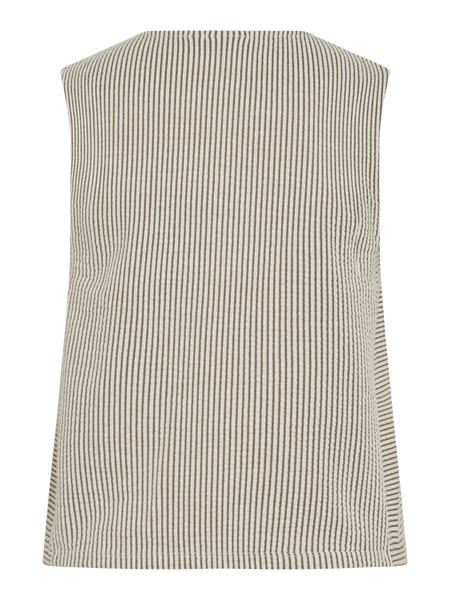 VILA Striped Sleeveless Top in Cream
