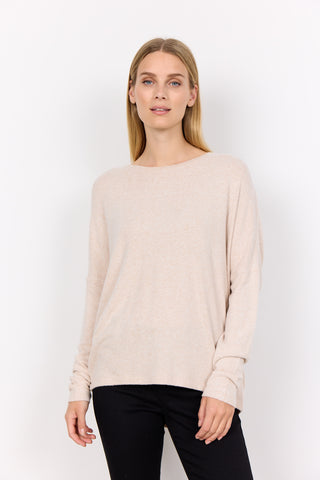 Soyaconcept Soft Biara Round Neck Top in Cream