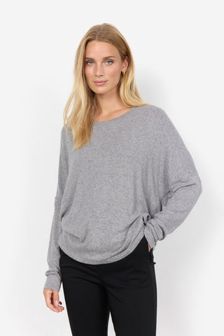 Soyaconcept Soft Biara Round Neck Top in Medium Grey